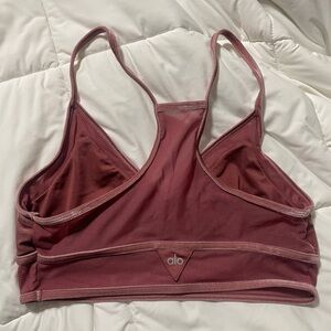 Alo Yoga Rosewood Mauve Luxe Velvet Bra Size Medium